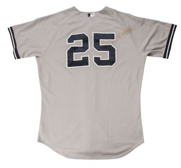 2012 Mark Teixeira Game Worn New York Yankees Road Jersey (MLB Authenticated - PHOTO MATCHED)